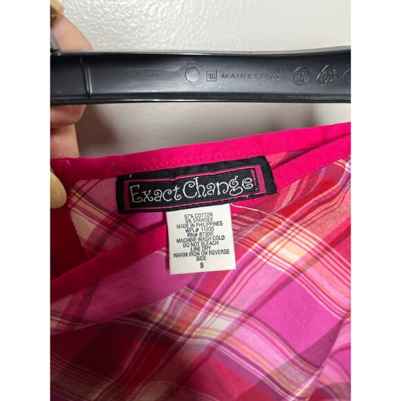 Y2K 2000s Fairycore Barbiecore Coquette Plaid Pink Instabaddie Mini Skirt Size 5 - Picture 3 of 3